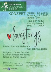 12. und 13. Mai 2023: Konzert "Love Storys"
